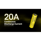 Nitecore 21700 Li-ion High Performance Battery 6000mAH for AOI P1-Series Strobes NL2160HP