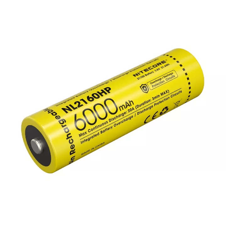 Nitecore 21700 Li-ion High Performance Battery 6000mAH for AOI P1-Series Strobes NL2160HP