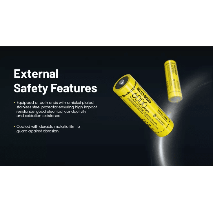 Nitecore 21700 Li-ion High Performance Battery 6000mAH for AOI P1-Series Strobes NL2160HP