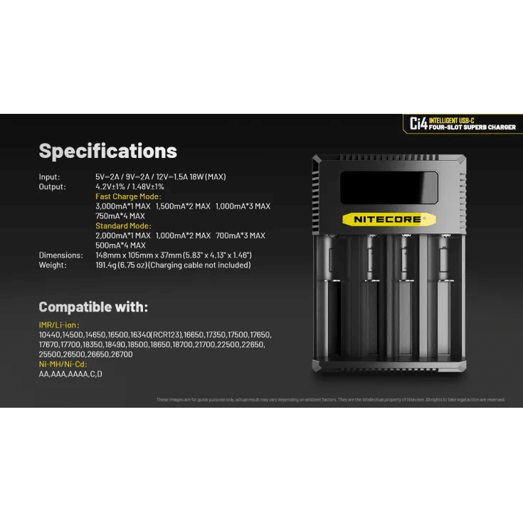 Nitecore Ci4 4-Bay USB-C Charger