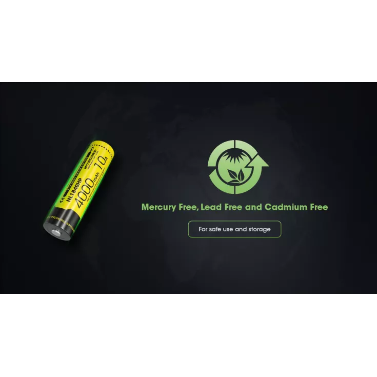 Nitecore 18650 Li-ion High Performance Battery for Q1-Series Strobes NL1840HP