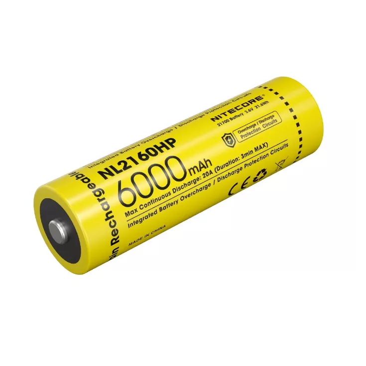 Nitecore 21700 Li-ion High Performance Battery 6000mAH for AOI P1-Series Strobes NL2160HP