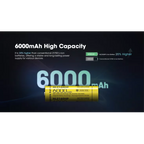 Nitecore 21700 Li-ion High Performance Battery 6000mAH for AOI P1-Series Strobes NL2160HP