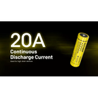 Nitecore 21700 Li-ion High Performance Battery 6000mAH for AOI P1-Series Strobes NL2160HP