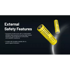 Nitecore 21700 Li-ion High Performance Battery 6000mAH for AOI P1-Series Strobes NL2160HP