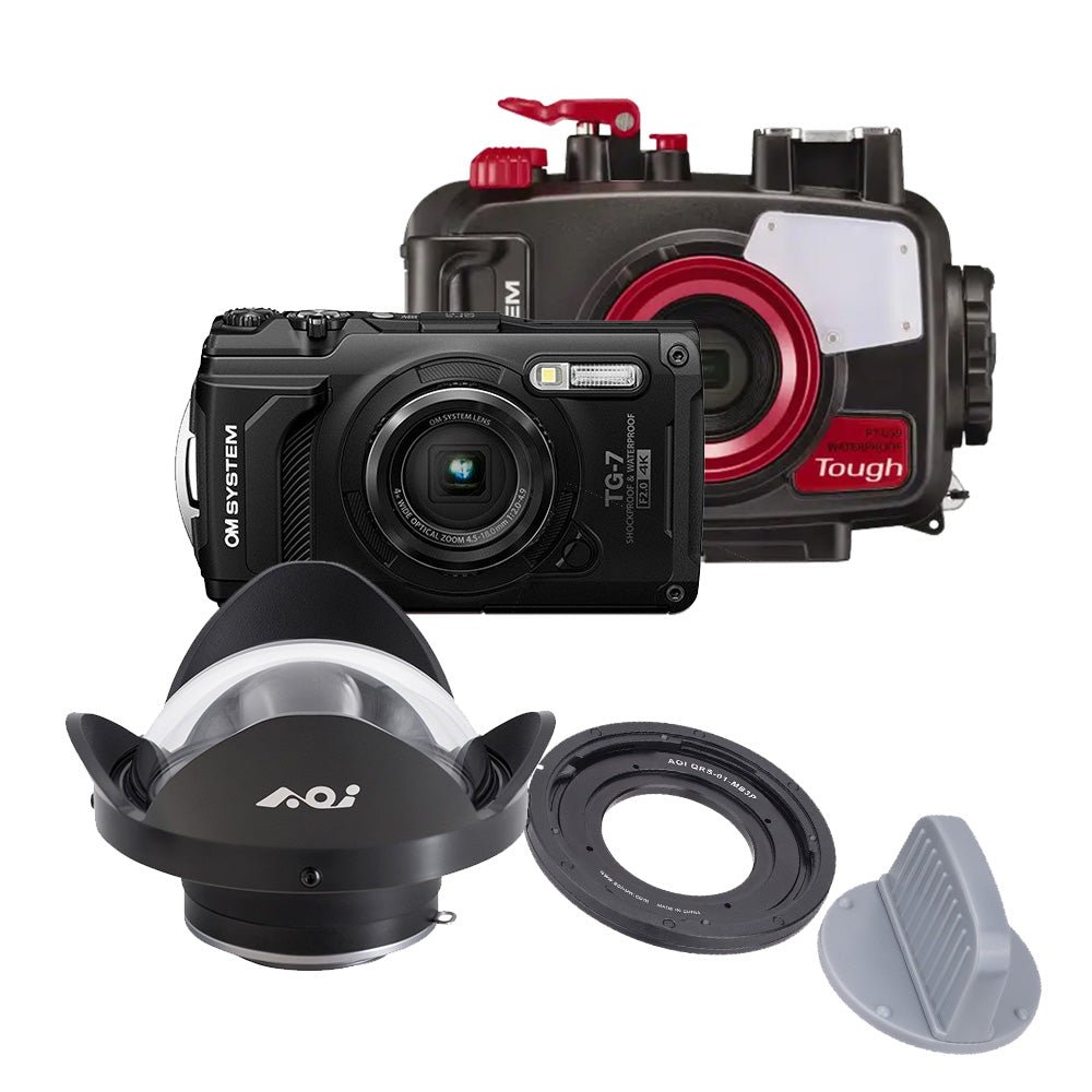 OM-System TG-7 Fisheye Lens Package with Quick Release