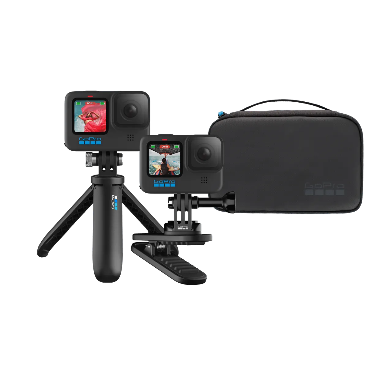 GoPro Travel Kit | Shorty + Magnetic Swivel Clip + Camera Case