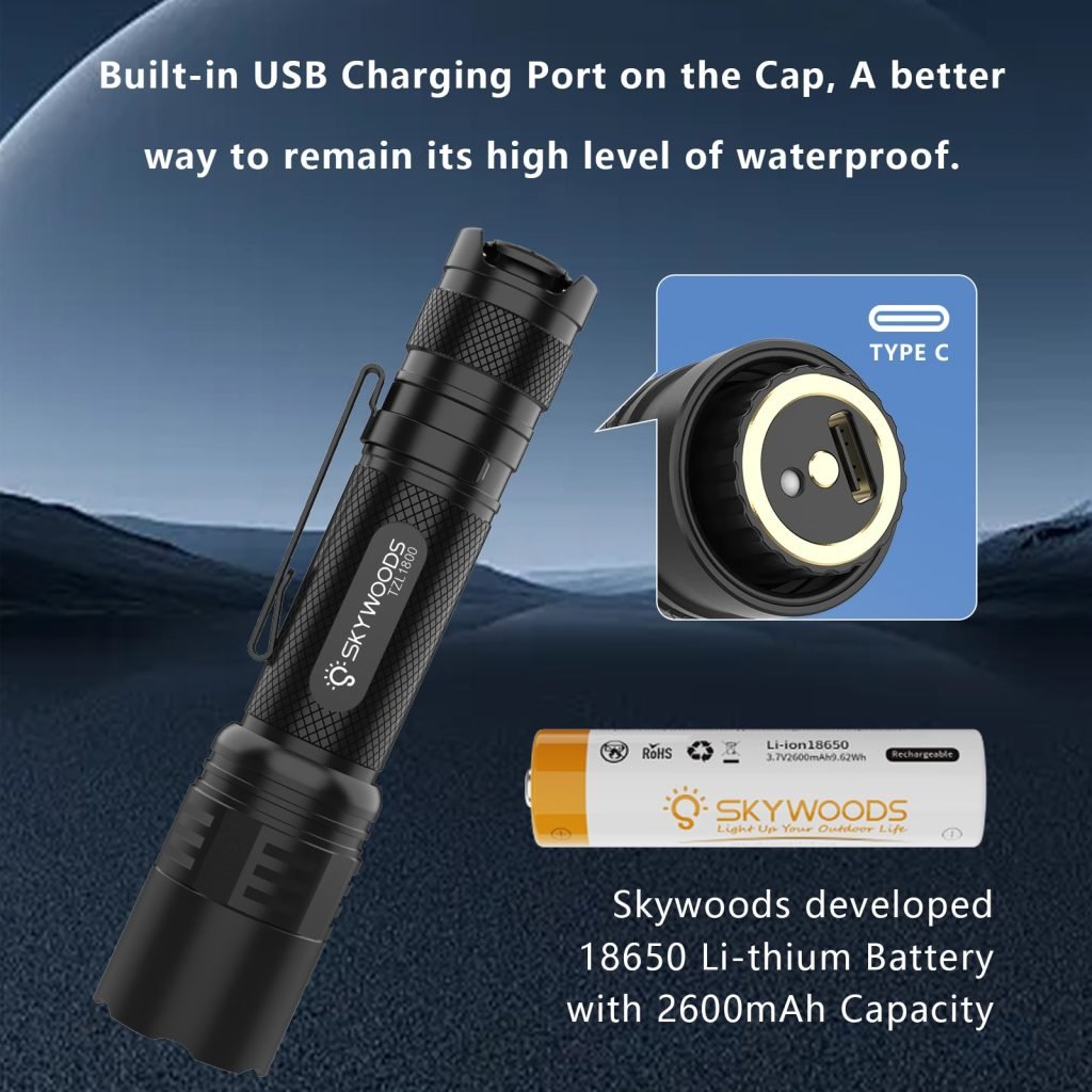 Skywoods 1800 Lumen Zoomable Torch Light TZL1800