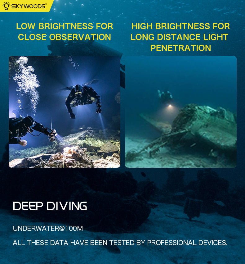 Skywoods 2000 Lumen Dive Torch D7 Lite