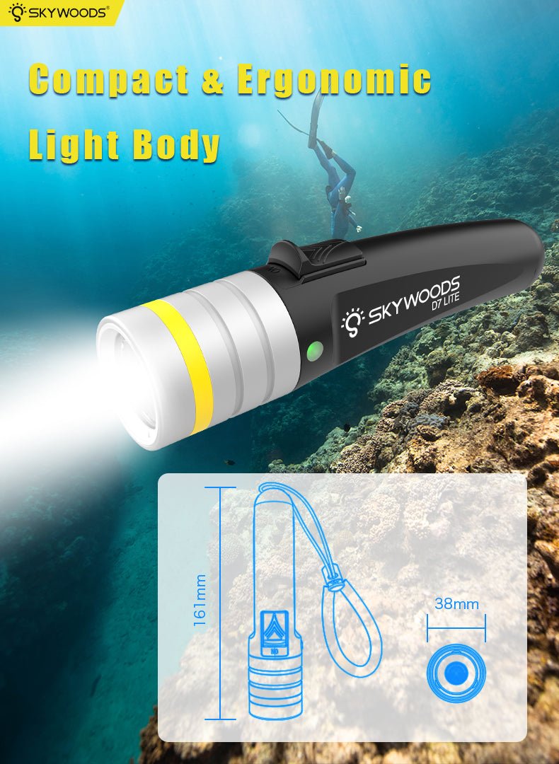 Skywoods 2000 Lumen Dive Torch D7 Lite