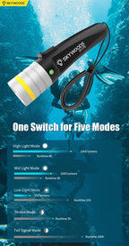 Skywoods 2000 Lumen Dive Torch D7 Lite