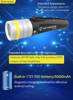 Skywoods 2000 Lumen Dive Torch D7 Lite
