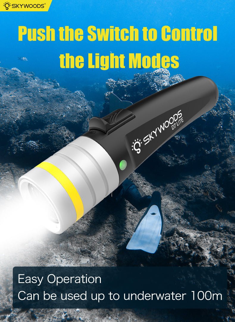 Skywoods 2000 Lumen Dive Torch D7 Lite
