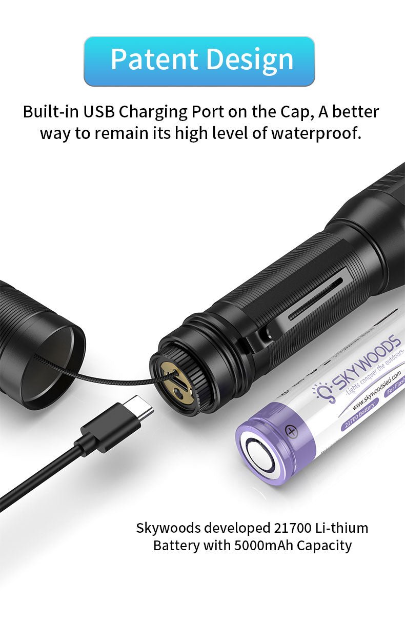 Skywoods 2500 Lumen Zoomable Torch Light OZL2500