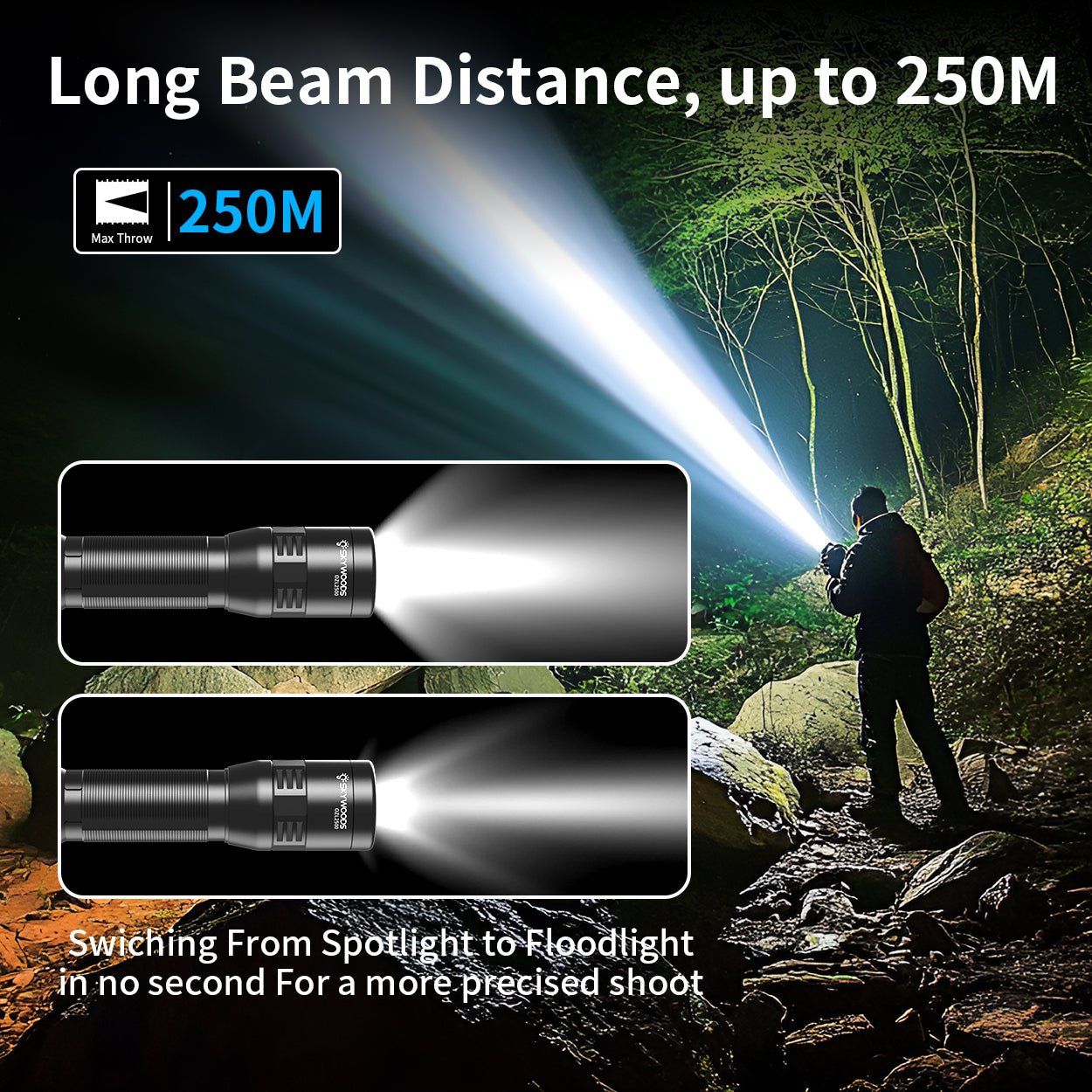 Skywoods 2500 Lumen Zoomable Torch Light OZL2500
