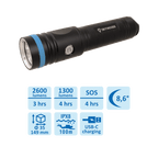 Skywoods 2600 Lumen Professional SCUBA Dive Torch D7 Nova