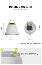 Skywoods 350 Lumen Foldable Solar Camping Lantern L51980