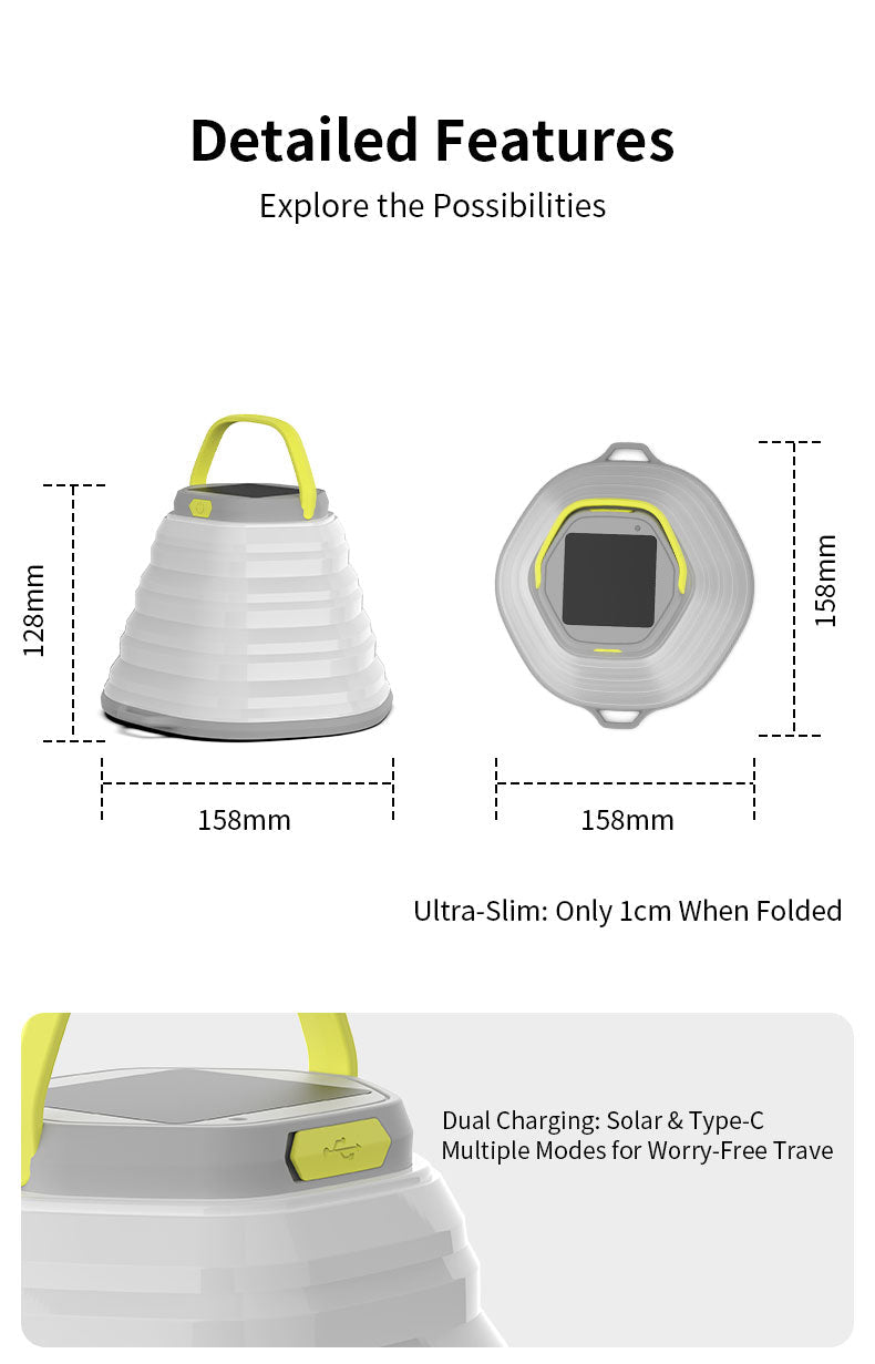 Skywoods 350 Lumen Foldable Solar Camping Lantern L51980