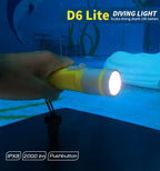 Skywoods D6 Lite 2000 Lumen Dive Torch | Travel Friendly SCUBA Light