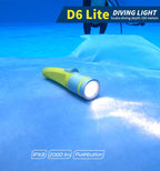 Skywoods D6 Lite 2000 Lumen Dive Torch | Travel Friendly SCUBA Light