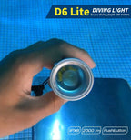 Skywoods D6 Lite 2000 Lumen Dive Torch | Travel Friendly SCUBA Light