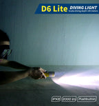 Skywoods D6 Lite 2000 Lumen Dive Torch | Travel Friendly SCUBA Light