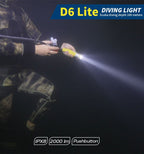 Skywoods D6 Lite 2000 Lumen Dive Torch | Travel Friendly SCUBA Light