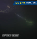 Skywoods D6 Lite 2000 Lumen Dive Torch | Travel Friendly SCUBA Light