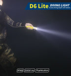 Skywoods D6 Lite 2000 Lumen Dive Torch | Travel Friendly SCUBA Light