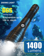 Skywoods D6S 1400 Lumen Zoomable Dive Torch