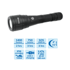 Skywoods D6S 1400 Lumen Zoomable Dive Torch