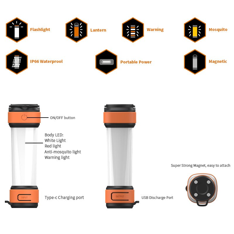 Skywoods Rechargeable Camping Lantern with Mosquito Repel Mode L70931